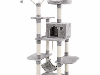 FEANDREA Árbol para Gatos, Rascador de Gatos, Gris Claro PCT86W