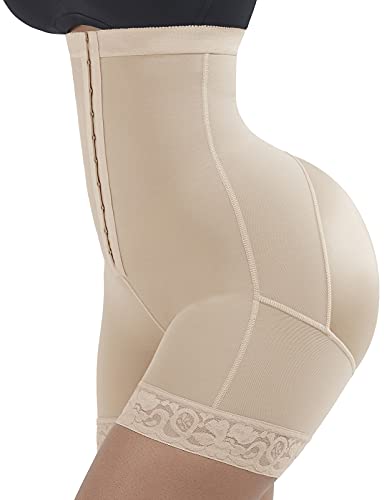 FeelinGirl Faja de Cintura Alta Patalón Modelador para Mujer Shapewear Lumbar Beige Cintura 96-102cm(3XL/Talla 48)