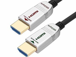 FeizLink Cable HDMI de Fibra Óptica 1m, HDMI 2.0 4K 60Hz UHD 18Gbps Dolby Vision HDR HDCP2.2 ARC CEC Ethernet para Apple TV/Xbox / PS4 / 4K Proyector/Cine en casa/Reproductor de Blu-ray