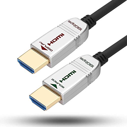 FeizLink Cable HDMI de Fibra Óptica 1m, HDMI 2.0 4K 60Hz UHD 18Gbps Dolby Vision HDR HDCP2.2 ARC CEC Ethernet para Apple TV/Xbox / PS4 / 4K Proyector/Cine en casa/Reproductor de Blu-ray