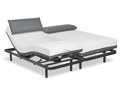 Ferlex - Cama articulada de Matrimonio Erwin Doble Individual | Colchón viscoelástico Elion | Mando Inalámbrico (180x190)