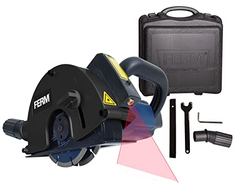 FERM Rozadora 1700W - 125mm - Láser - Incl. 2 hojas diamantadas y adaptador de la aspiradora