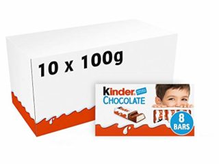 Ferrero kinder barrette di cioccolato al latte 10 confezioni 1kg da 8 barrette ciascuna 100 grammi (1000042179)