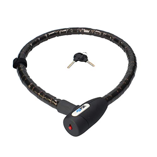 Ferrestock FSKCAN005 Cable Antirrobo de Ancho Tipo Piton Reforzado y Sistema Flexible De Rótulas Recubierto por PVC, Negro