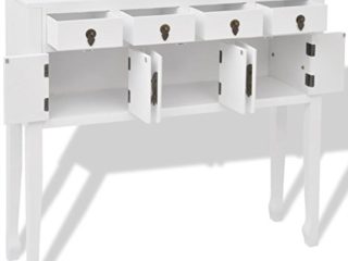 Festnight Aparador de Madera con 4 Cajones Estilo Chino 95 x 24 x 91 cm Blanco
