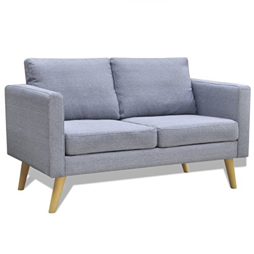 Festnjght Sofá de 2 Plazas Sofas de Salon de Tela Moderno para Salón Dormitorio 115x60x67 cm Gris Claro
