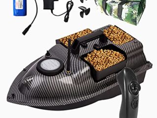 FGHFD Barco Cebador Carpfishing, Barco de Cebo de Pesca, Barcos Cebador Inteligente con Luz LED de Visión Nocturna, 500 M de Control Remoto, Apto para Pescar de Noche