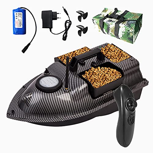 FGHFD Barco Cebador Carpfishing, Barco de Cebo de Pesca, Barcos Cebador Inteligente con Luz LED de Visión Nocturna, 500 M de Control Remoto, Apto para Pescar de Noche
