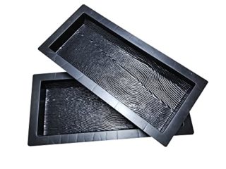 FHONYX 2 Moldes Para Hacer Bordillos De Tablero De Hormigón Patrón De Vetas De Madera De Imitación Bricolaje Para Calzadas Macizos De Flores Duradero Dos Piezas 20x49,5x4,5 cm Cada
