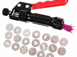 Fiacvrs Extrusora de arcilla, exprimidor de barro suave de mano, herramienta de decoración, portátil, manualidades, fondant, tarta, arcilla polimérica, fácil de limpiar