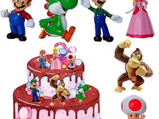 Figuras Super Mario 6pcs Super Mario Tarta Decoración Figuras Mario Bros Figuras Decoración Tartas Pastel for Children's Parties Decoración Pasteles Cumpleaños