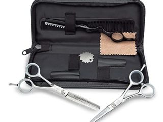 Filarmónica Flow Kit de Peluquero Profesional para el Cabello con Estuche, Peine, Navaja, Tijera de Corte y Esculpir