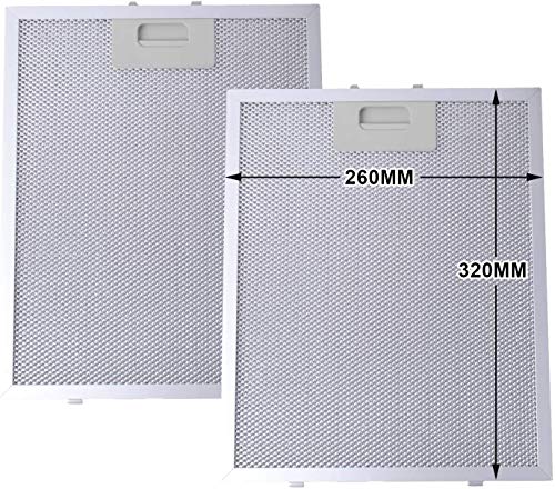 Filtro de Grasa para Campana Extractora cocina Cooke & Lewis de Cocina por Poweka (Plata, 320 x 260 mm, 2 Piezas)