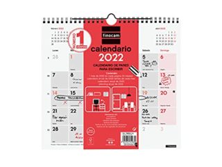 Finocam - Calendario 2022 M - 265x245 mm Neutro de Pared para Escribir Español
