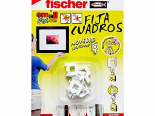 fischer - Fija cuadros para colgar cuadros sin agujeros, Blanco 8 uds