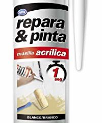 fischer - masilla repara y pinta acrílica blanca, para grietas de pared, pintado rápido tras aplicación y sin imprimación, 300 ml