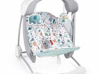 Fisher-Price Terrazzo Take Along Swing & Seat Hamaca Portátil Deluxe Plegable con Sonidos Y Vibraciones para Bebés 9Kg (Mattel Gpd12), 1 Unidad (Paquete de 1)
