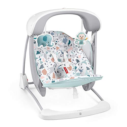 Fisher-Price Terrazzo Take Along Swing & Seat Hamaca Portátil Deluxe Plegable con Sonidos Y Vibraciones para Bebés 9Kg (Mattel Gpd12), 1 Unidad (Paquete de 1)
