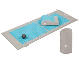 Fitem Kit de acupresión XL - Cojín + Esterilla de acupresión + Bola de masaje - Alivia dolores de Espalda y Cuello - Masaje de espalda - Esterilla: 130 x 50 x 2,5 cm, cojín: 30 x 23 x 10 cm