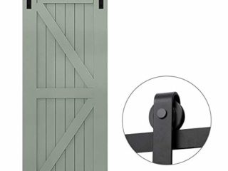 Fittyz 6FT 183cm Herraje para Puertas Correderas Kit para Puerta Corredera Granero con Capacidad de 100kg Riel para Puerta Corredera Granero (6FT 183cm)