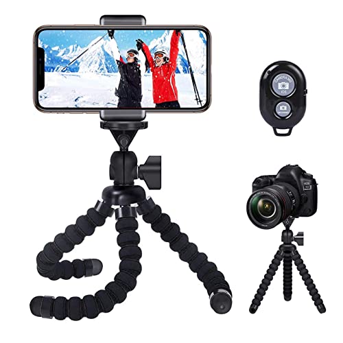 Flexible Style Pulpo Portátil del Soporte del Trípode Mini Móvil Trípode con Clip Universal con Bluetooth Tornillo 1/4''para iPhone Android Samsung GoPro Hero 6 Hero 5 Cámara Xiaomi