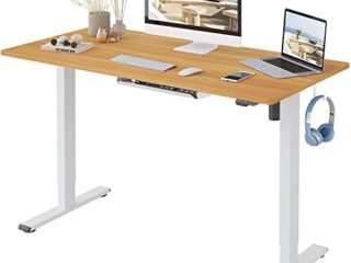 FLEXISPOT EG1 Escritorio de Pie con Tablero Entero (Arce, 100X60x1.6cm), Standing Desk, Escritorio Eléctrico Ordenador Mesa Gaming Ajustable en Altura con Tecla de 2 Opciones Automática Inteligente