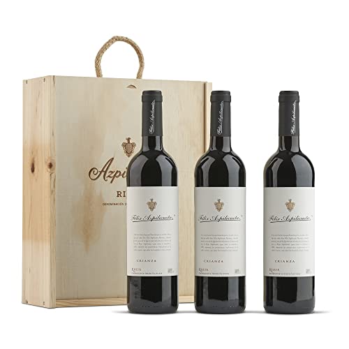 Félix Azpilicueta Crianza Caja de madera Premium 3 botellas D.O.Ca Rioja Vino - 750 ml
