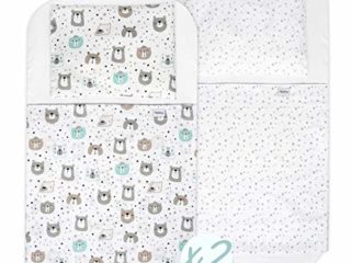 FlyIdeas Juego Completo Sabanas Minicuna Colecho Next2Me 50x83cm | 2 Sabanas Bajeras 2 Protector Colchon Impermeable 2 Sabanas Encimera y 2 Funda de Almohada | 100% Algodon Organico Cert Oeko-Tex