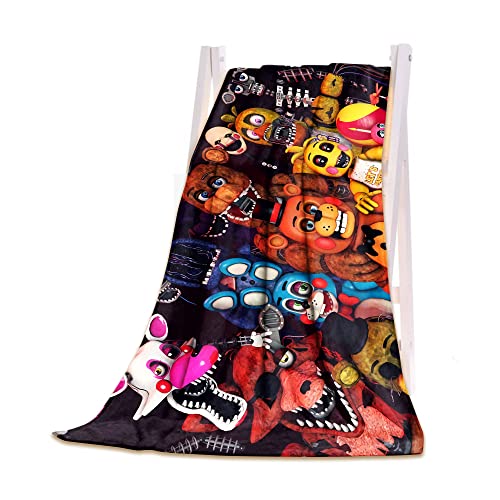 FNAF's FNAF - Manta cálida y cómoda, divertida para pizza, Microraschel, manta de franela, manta de microfibra ultra suave para sofá de cama (tipo 1, 80 x 120 cm)