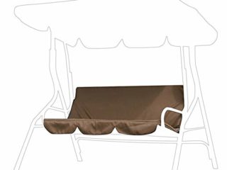Focket Cojín de Asiento Giratorio, 150x150x10cm Tela Impermeable 3 Asientos Columpio Asiento de Banco Funda de cojín Asiento de Hamaca Cojín de Asiento para Patio al Aire Libre Jardín(marrón)