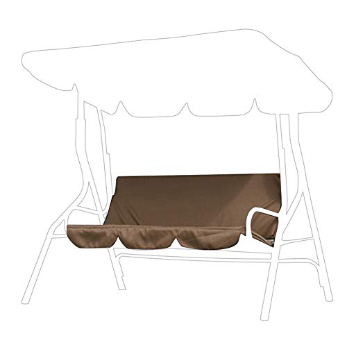 Focket Cojín de Asiento Giratorio, 150x150x10cm Tela Impermeable 3 Asientos Columpio Asiento de Banco Funda de cojín Asiento de Hamaca Cojín de Asiento para Patio al Aire Libre Jardín(marrón)