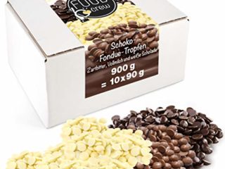 FOOD crew Mezcla de Chocolate Pepitas de Chocolate para Hornear - 900g Chocolate Belga Fundir - Chocolate Fondant para Postres - para Fuentes o Fondue de Chocolate