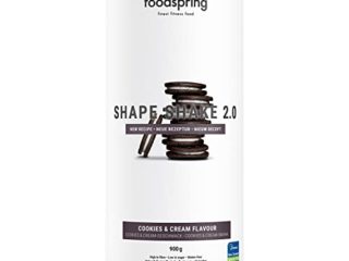 foodspring Shape Shake 2.0, Cookies & Cream, 900 g, Sustitutivo de comidas para controlar el peso, Alto en proteínas y fibras