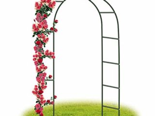 Forever Speed Arco de Rosas Trepadoras ,Decoracion Jardin Arco de Metal para Plantas Trepadoras 240 x 140 x 38 CM /Verde