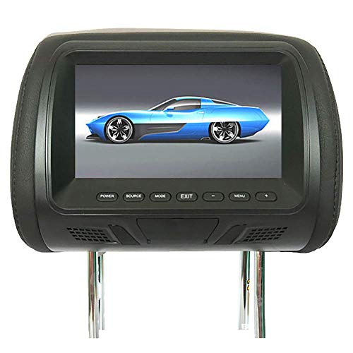FOReverweihuajz Coche Universal De 7 Pulgadas Trasero Tipo De Reposacabezas De Coche Pantalla Digital De Alta Definición Pantalla LCD, Ajustable, con Reproductor Negro