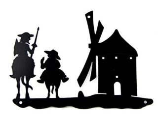 FORJASPORT Silueta QUIJOTE Y Sancho/Molino (50 cm de Ancho X 35 cm de Alto)
