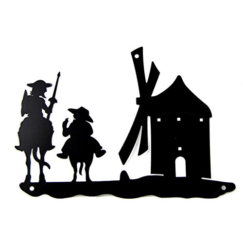 FORJASPORT Silueta QUIJOTE Y Sancho/Molino (50 cm de Ancho X 35 cm de Alto)