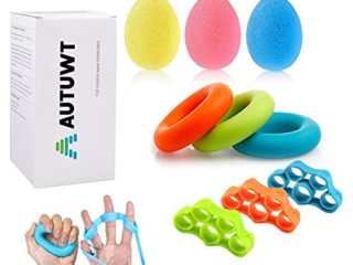 Fortalecedor de Agarre de Mano (9 PCS)Pelota Mano Rehabilitacion, Entrenador de Dedos, Entrenador de Fuerza de Agarre