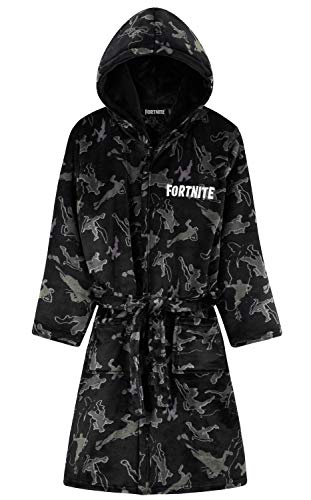 Fortnite Bata Forro Polar Niño, Albornoz Niño con Capucha y Cinturon, Batas de Casa Suaves, Regalos Para Niños y Adolescentes Edad 7-14 Años (Camuflaje, 9-10 Años)