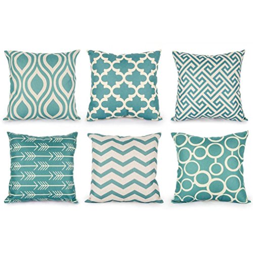 Fossrn 6PC/Conjunto Fundas Cojines 45x45 Modernos Geométricas Funda de Cojines para Sofa Jardin Cama Decorativo (01)