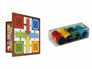 Fournier Parchis y Oca 33x33 cm Tablero, Multicolor, única (521111) + Accesorios PARCHIS (4 Jugadores) (F06513)
