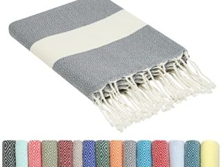 Fouta Toalla Playa de Algodon con Flecos 100 x 200 cm Originales - Toallas Baño Hammam Sauna Towel, Manta Yoga Deporte Accesorio - Decoración Boho Chic Hogar, Ropa Colores Mujer Homme