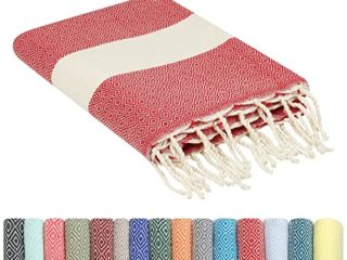 Fouta Toalla Playa de Algodon con Flecos 100 x 200 cm Originales - Toallas Baño Hammam Sauna Towel, Manta Yoga Deporte Accesorio - Decoración Boho Chic Hogar, Ropa Colores Mujer Homme