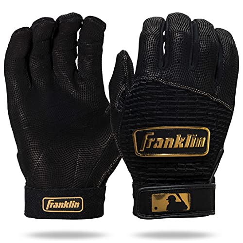 Franklin Sports MLB Pro Classic - Guantes de bateo de béisbol (talla XL), color negro y dorado