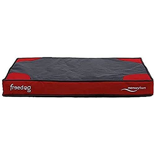 Freedog FD1000381 - Colchón viescoelastico, para Perro, Color Rojo