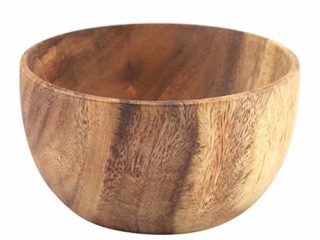 Frutero Cocina - Cuenco de ensalada de madera de acacia sólido, Frutero de madera hecho a mano, Utensilios de cocina, para ensalada, sopa, arroz (tamaño : 13 7 cm)
