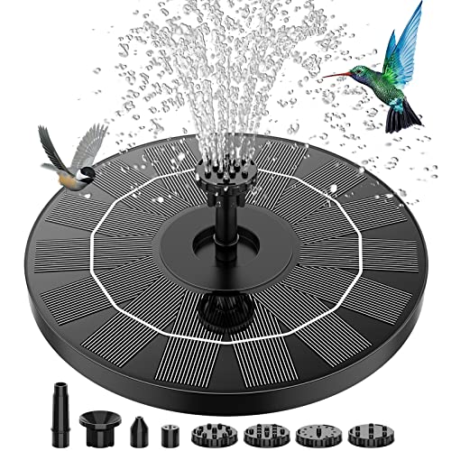 Fuente Solar para Estanque, AISITIN 3.5W Bomba de Agua Solar, Solar Fuente con 6 Estilos, para Estanque de Jardín Fuente, Baño para Pájaros, Césped, Circulación de Agua para Oxígeno