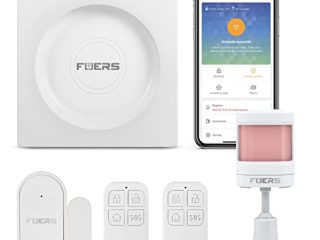 FUERS G95 GSM/WIFI Alarma Casa por CALL/SMS/APP(TUYA) con Sensor Puerta/Detector Anti-mascota, Compatible con Alexa/Google Home Control de Voz Kit Alarma Hogar Inalámbrico para Autocaravana/Garage
