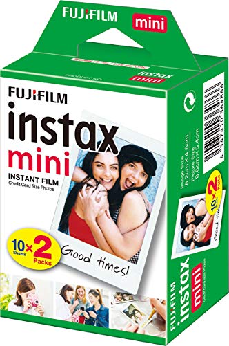 Fujifilm Instax Mini Brillo Película Fotográfica Instantánea (2 x 10 Hojas), Blanco