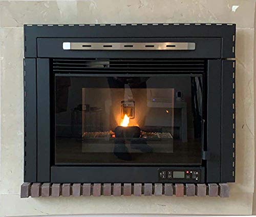 FUJISOL Estufa de pellets insertable/encastrable CANALIZABLE Modelo IC de 12kw Cristal Plano Chimenea de pellets
